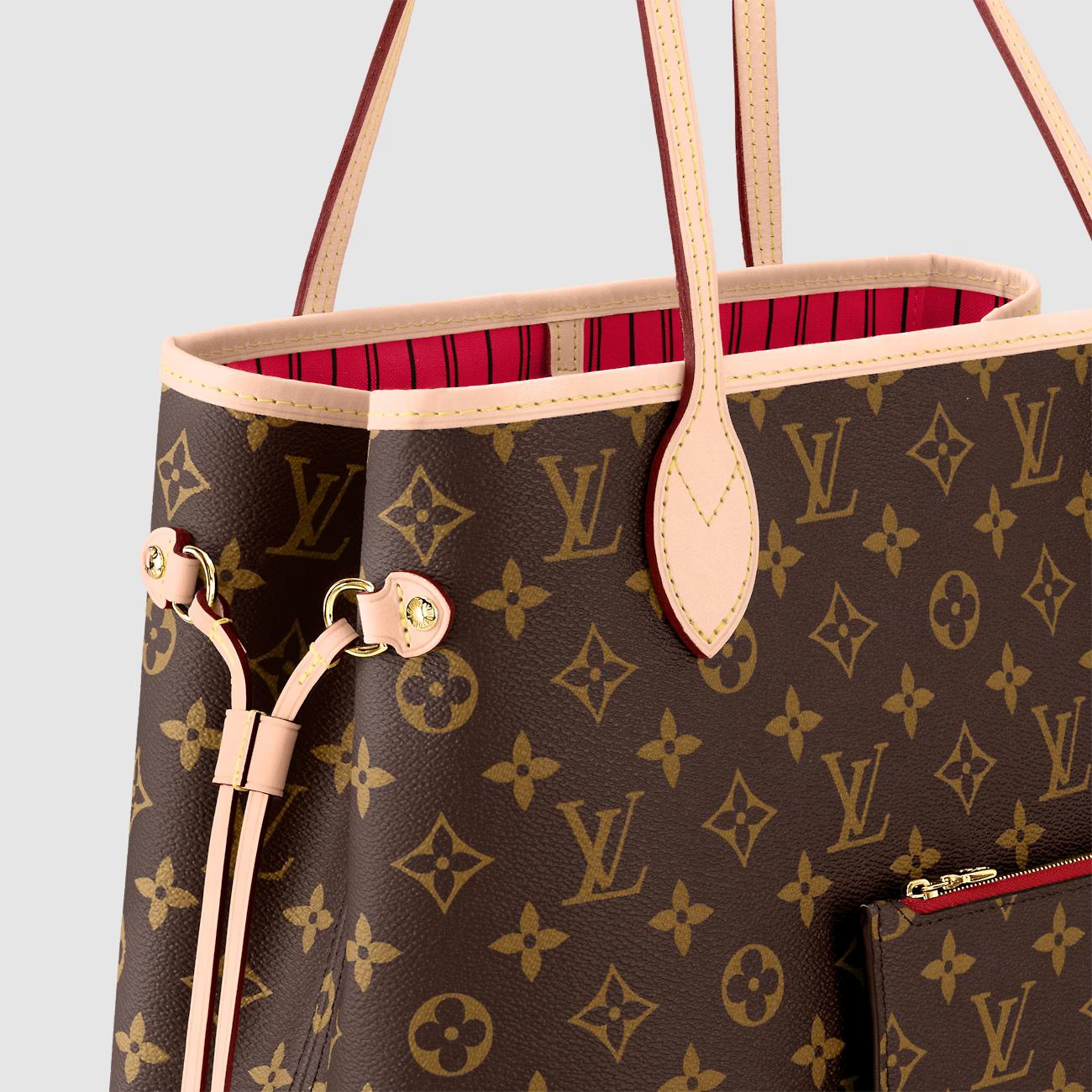 Túi Louis Vuitton Neverfull MM Nữ Monogram Đỏ Cherry